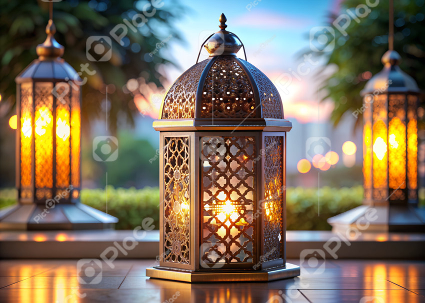 modern 3d realistic arabic ramadan lantern