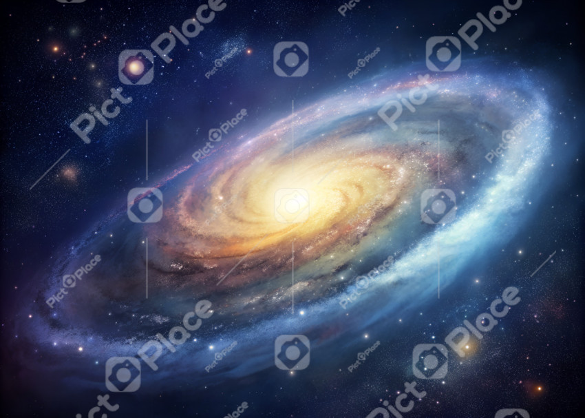 illustration of galaxy with stars and space dust