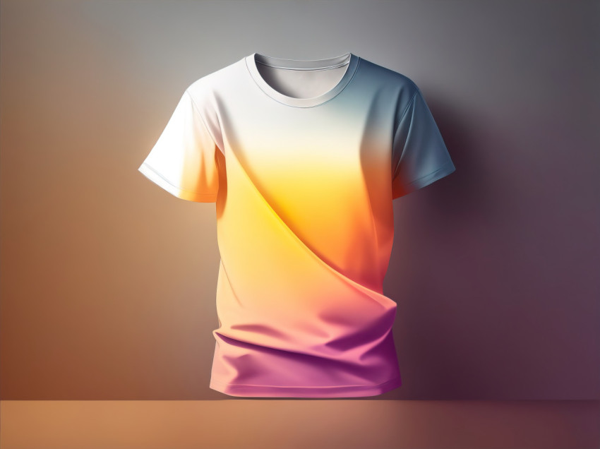 Kaleidoscopic Whirl: Photorealistic Mockup of a Dazzling T-Shirt Design