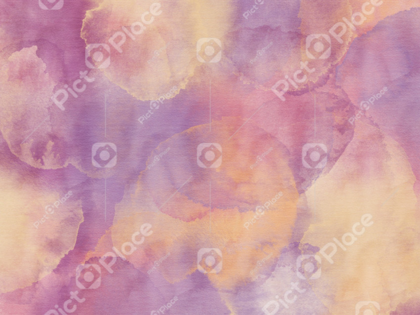 Orange yellow gold pink and purple in hand painted watercolor design with paint bleed and fringing in colorful sunrise colors in dabs and blotches