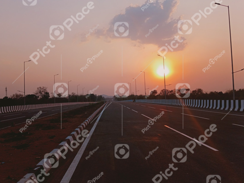 Sunset over the track