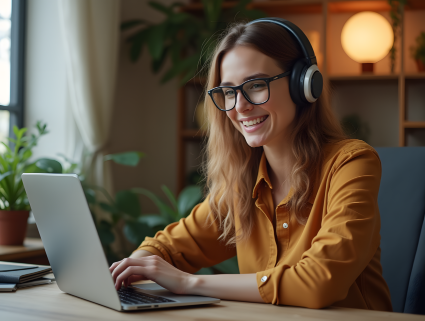 Remote Worker in Organized Home Office