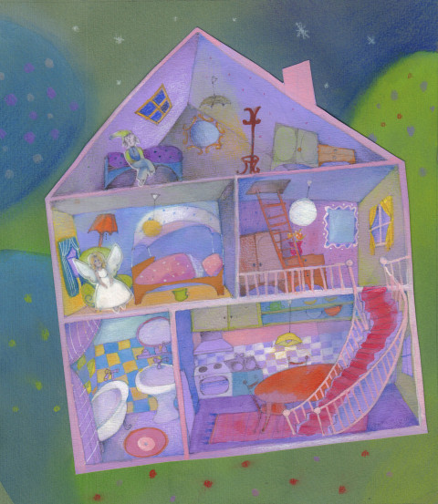 pretty pink dollhouse