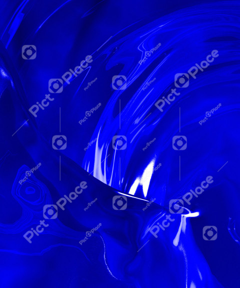 Beautiful blue liquid abstract swirl with highlights of light. 3D illustration, 3D rendering.