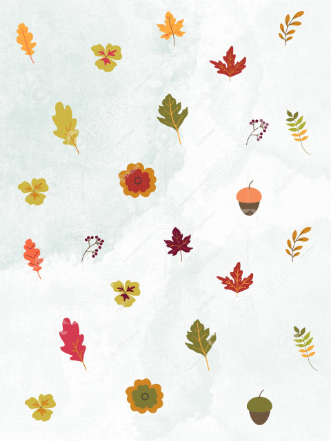 autumn, watercolor leaves