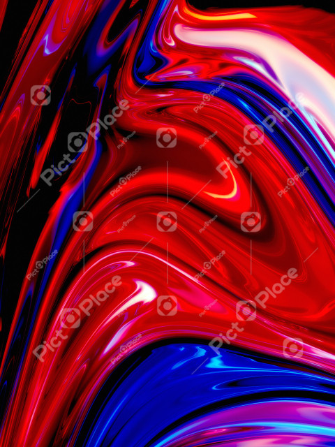 Fluid abstract curves background illustration. Vibrant liquid marble colorful abstraction. 3D illustration, 3D rendering.