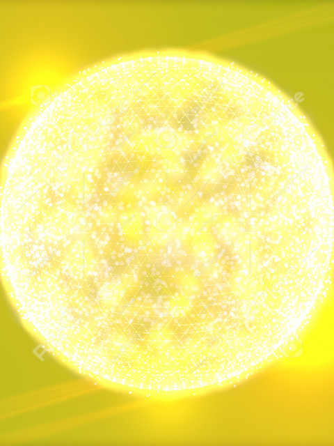 A very bright digital sun with many thin lines simulating data transmission. 3D illustration, 3D rendering.