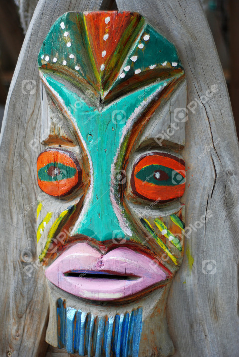 wooden colorful mask