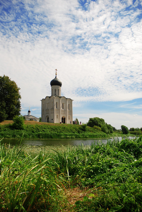 Historical temple on the river bank