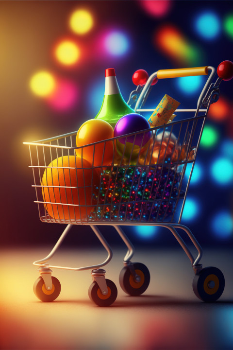 Christmas gifts in a trolley