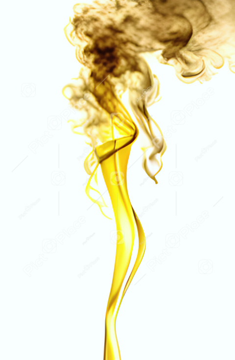 Digital illustration abstract yellow smoke background on white
