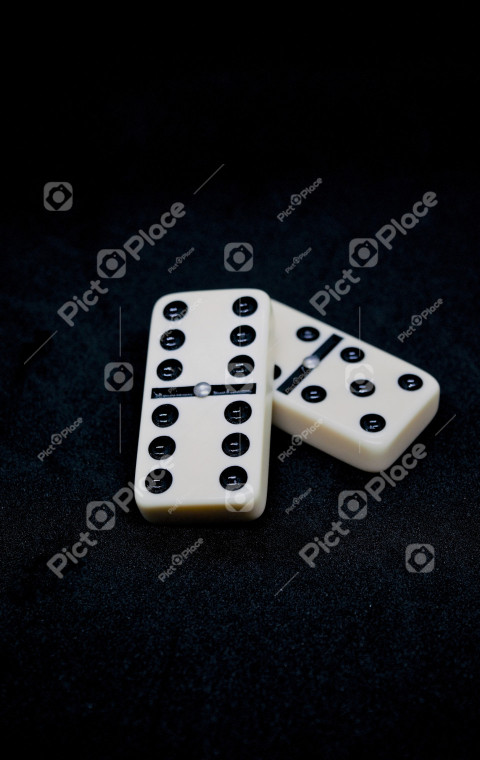 dominoes on black background
