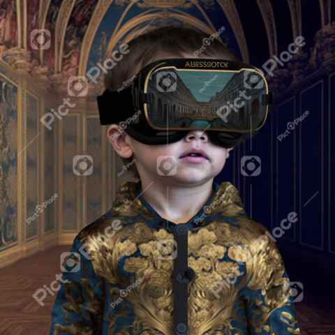 Kid Wearing VR Headset