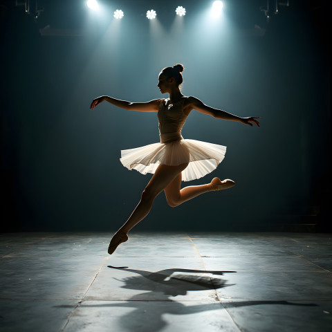 Graceful Flight: Ballerina's Perfect Moment