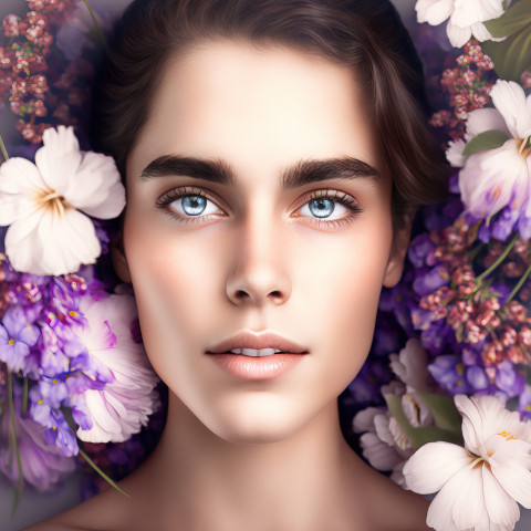 This is a photorealistic illustration portraying a stunningly beautiful young woman