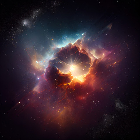 Explosive Cosmos: A Dazzling Display of Light and Color