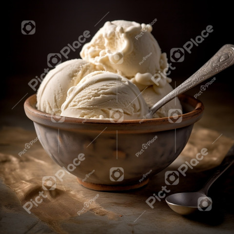 a scoop full of ice cream