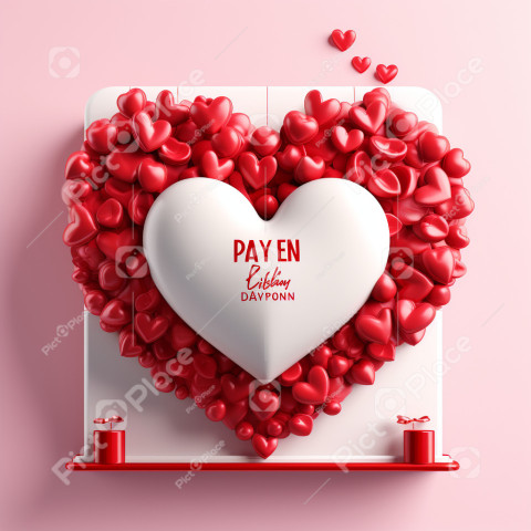 3D Valentine's Day text with beautiful heart shape background (26)