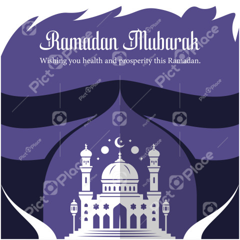 Ramadan Mubarak Greeting Card, Ramadan Kareem Islamic Post Design