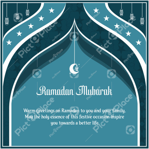 Ramadan Mubarak Greeting Card, Ramadan Kareem Islamic Post Design