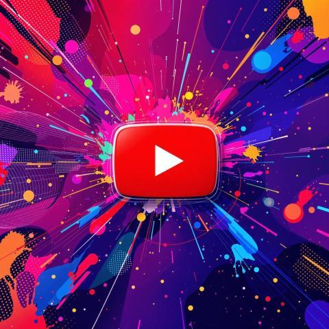 Abstract YouTube Background with Red Play Button