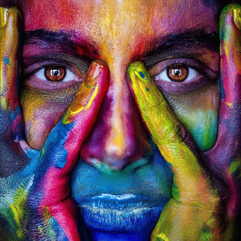 colorful face