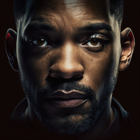 Capturing the Charisma: A Hyper-Realistic Portrait of a Man Resembling Will Smith