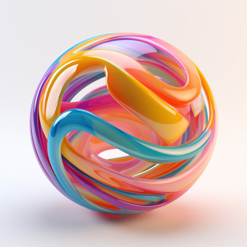 Abstract colorful sphere 3d render 1