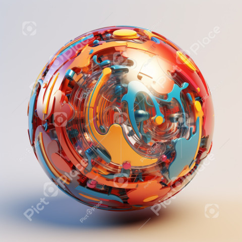 Abstract colorful sphere 3d render 2