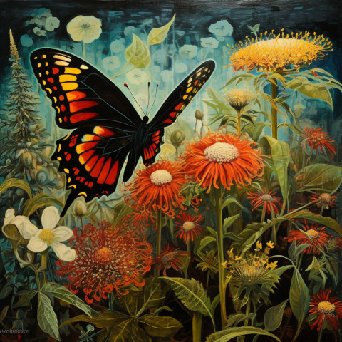 butterfly with garden 4