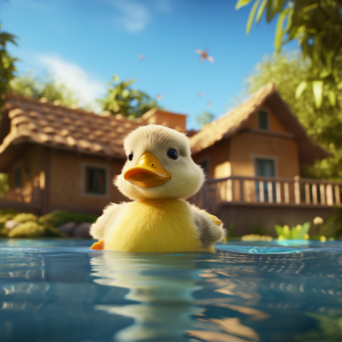 cute duck and swimming pool 1