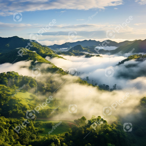 Foggy landscape in the jungle  Fog and cloud mount 1
